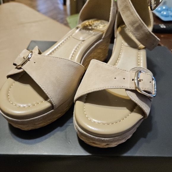Vince Camuto Suede Adjustable Wedge Sandals - Meterry, size women's 6.5 - Picture 5 of 12